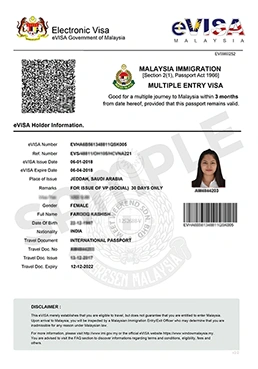 Malaysia Visit Visa Sample Copy